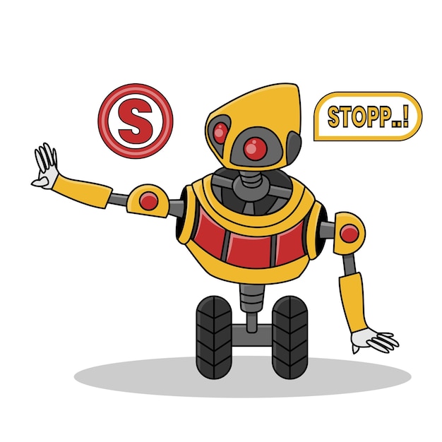 robot illustration, suitable for promotional media needs, flyers, social media feeds and others..