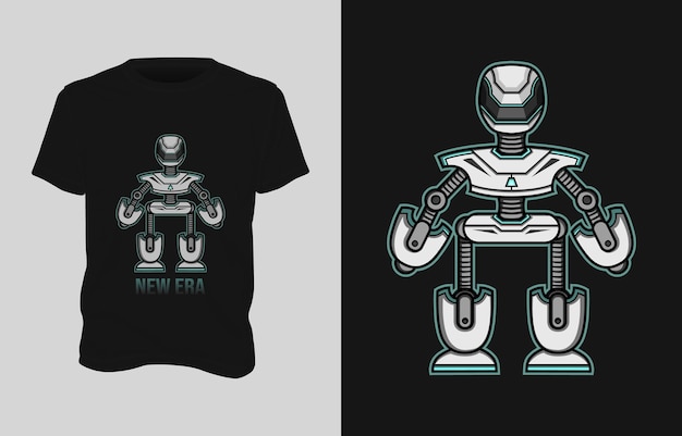 Robot illustration tshirt design