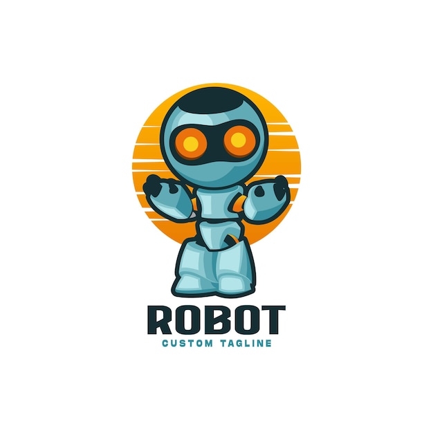 Robot logo design illustration