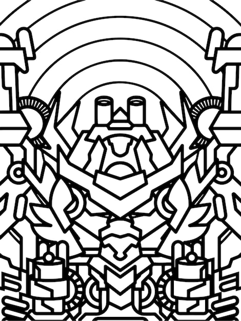 Robot Mecha Coloring Book for Educational Kids