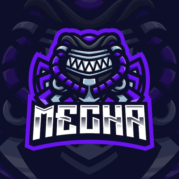 Robot Mecha Mascot Gaming Logo Template for Esports Streamer Facebook Youtube