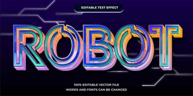 Robot text effect technology style with editable font