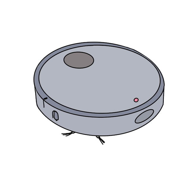 A robot vacuum cleanerSmart robotic household appliance for cleaning vector illustration