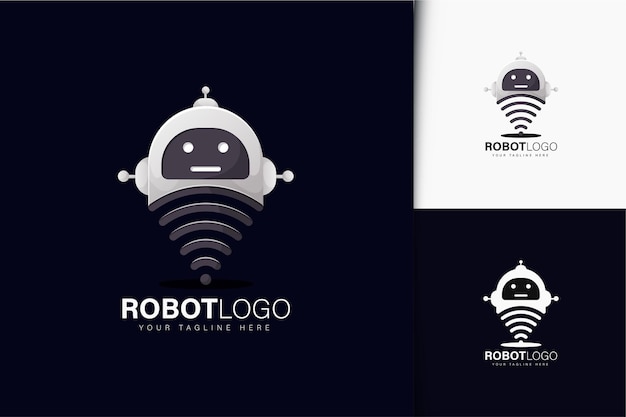 Robot and wifi logo design