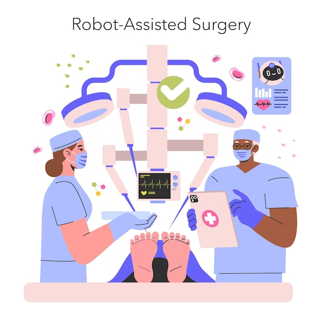 Robotassisted surgery concept surgeons use advanced robotics for a precise operation in a hightech