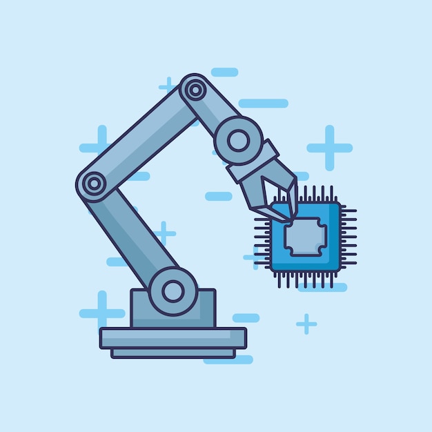 Robotic arm with electronic chip