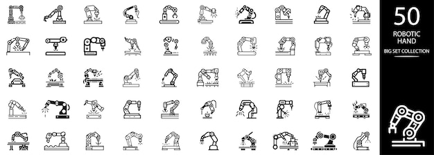 Robotic hand manipulator silhouette symbol icon