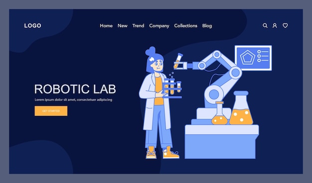 Vector robotic lab concept a scientist collaborates with automated robotics to conduct advanced research