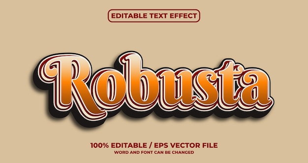 Robusta editable text effect