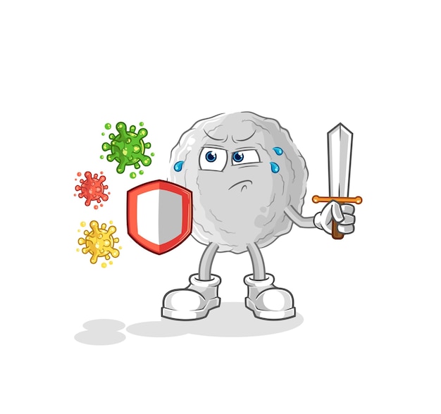 Rock against viruses cartoon cartoon mascot vector