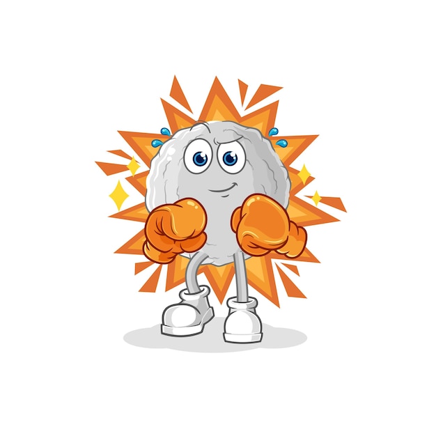 Rock boxer character cartoon mascot vector