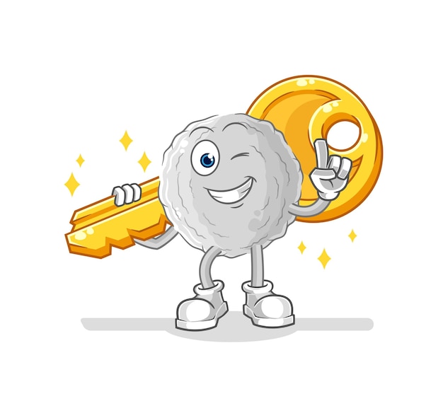 Rock carry the key mascot cartoon vector