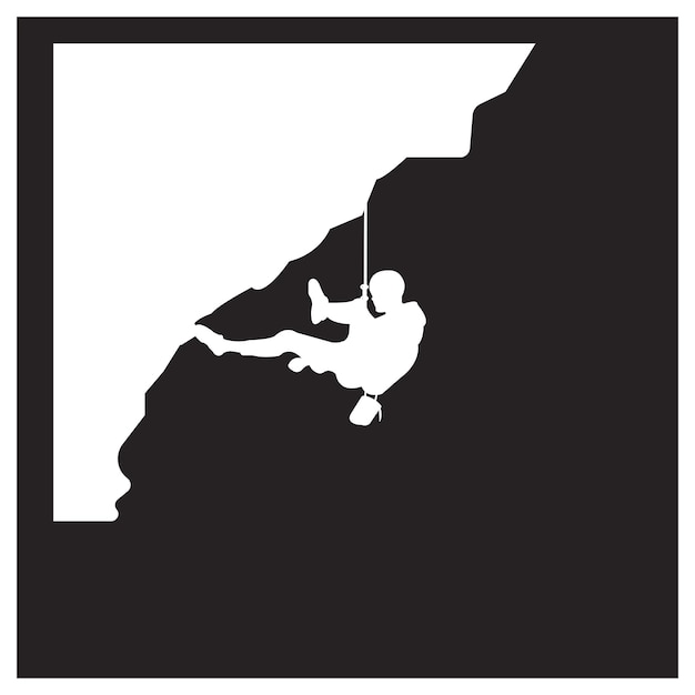 Vector rock climbing icon simple design