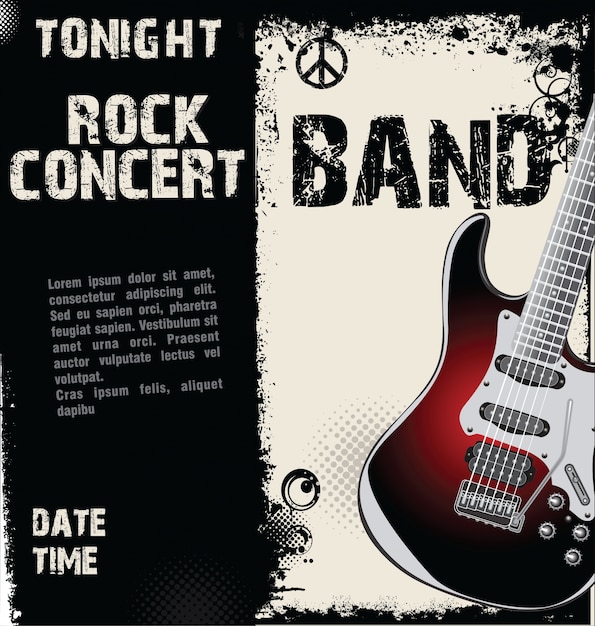 Vector rock concert grunge background