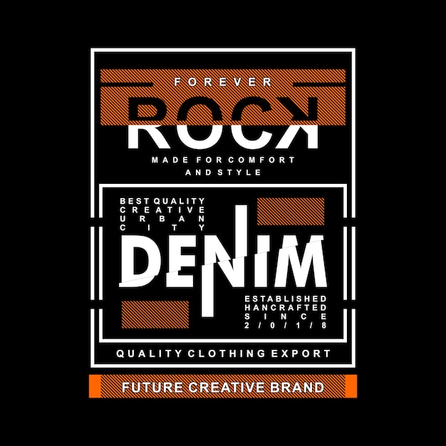 rock denim graphic focused on t shirt design