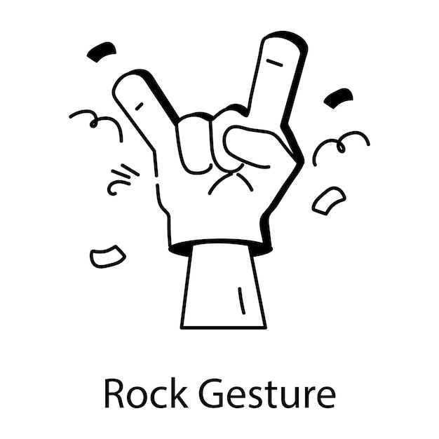 Rock gesture foam hand doodle style icon