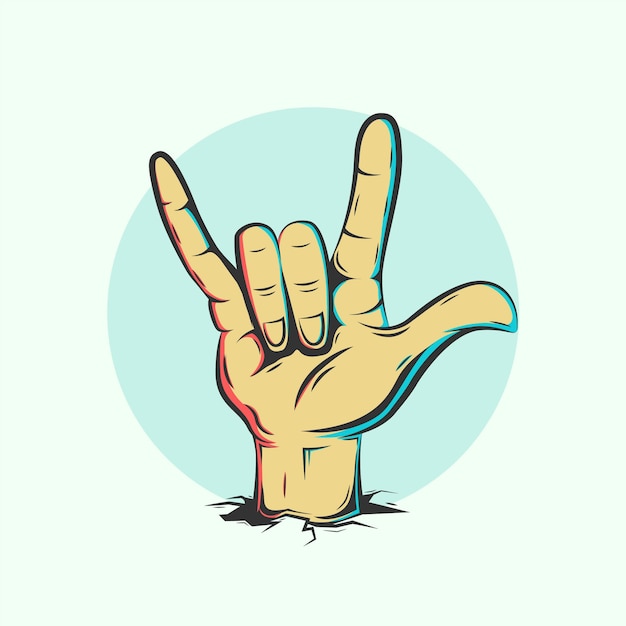 Rock hand gesture illustration