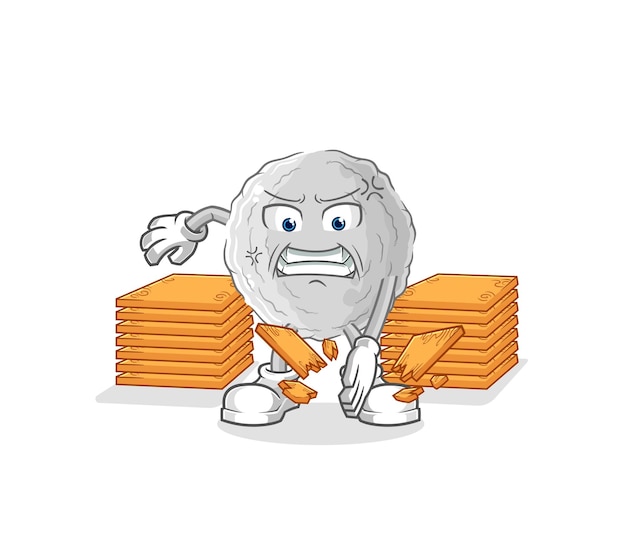 Rock karate mascot cartoon vector