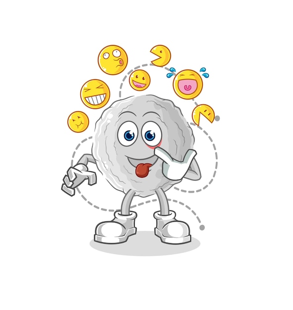 Rock laugh and mock character cartoon mascot vector