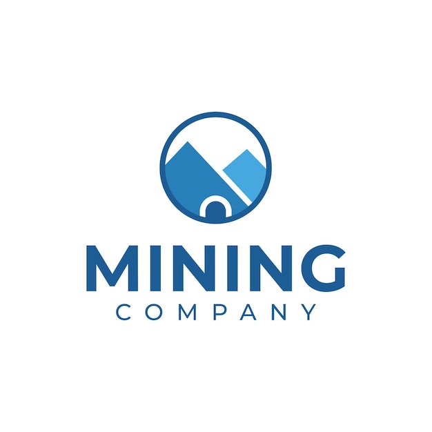 rock mountain and tunnel logo template for mining company logos and others