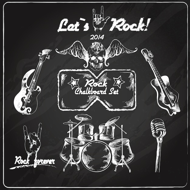 Rock music chalkboard set