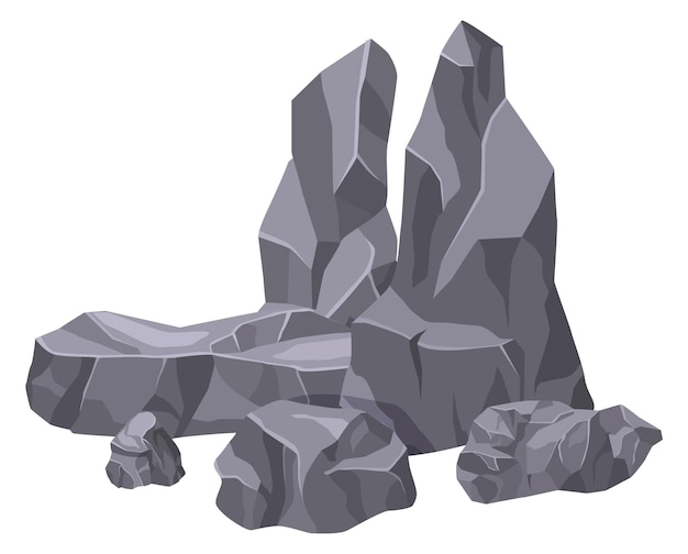 Rock pile Broken stone mountain Cartoon element