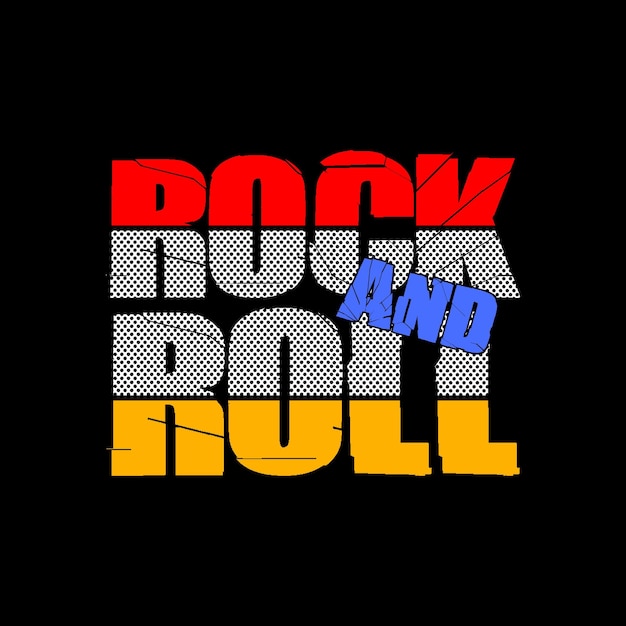 rock and roll typography design vector for print t shirt