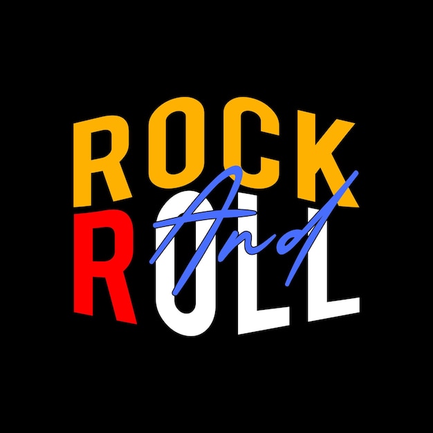 rock and roll typography design vector for print t shirt