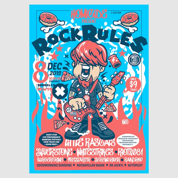 Rock Rules Blue Festival poster