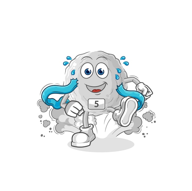 Rock runner character cartoon mascot vector