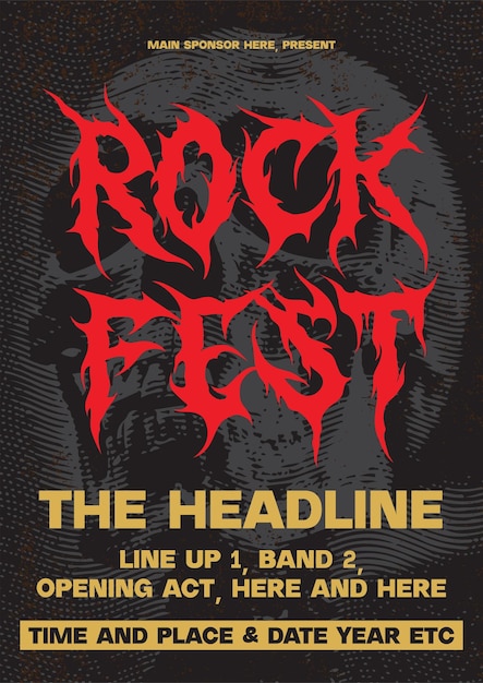 Vector rock show music festival poster gigs show posters template design raw and hype fest music concert