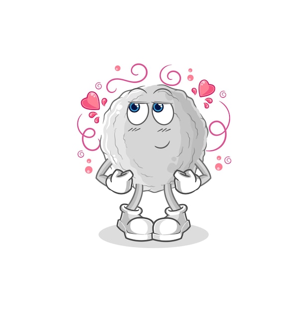 Rock shy vector cartoon character