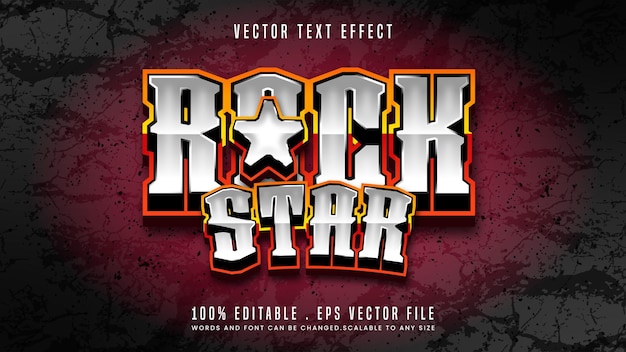 Rock Star 3d editable text effect font style