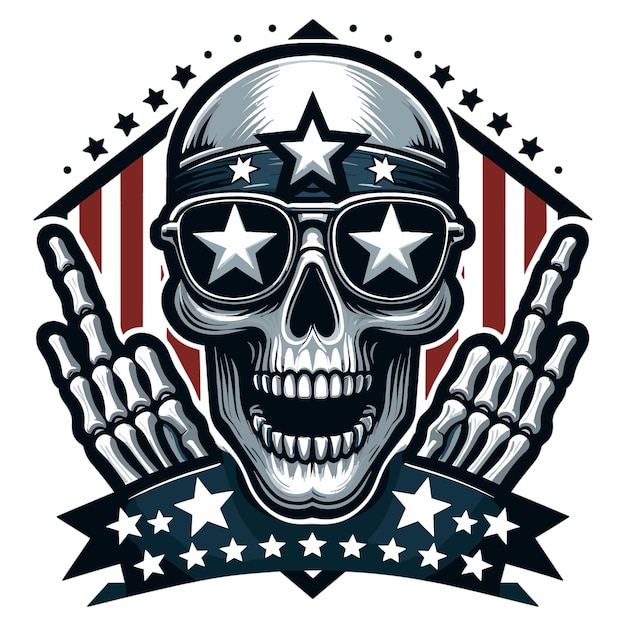 Vector rock star skull head mascot vector