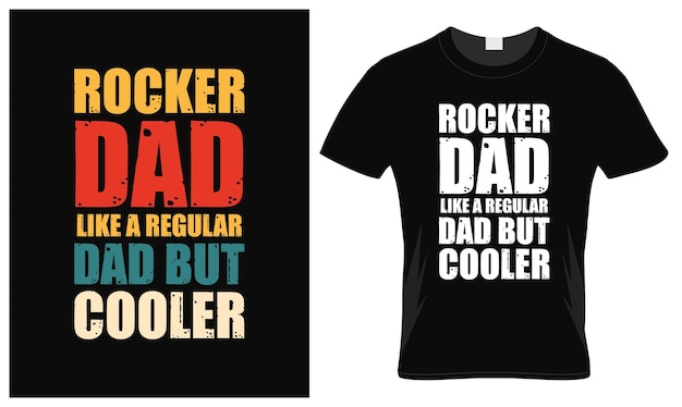 Rocker dad lover father's day vintage tshirt design