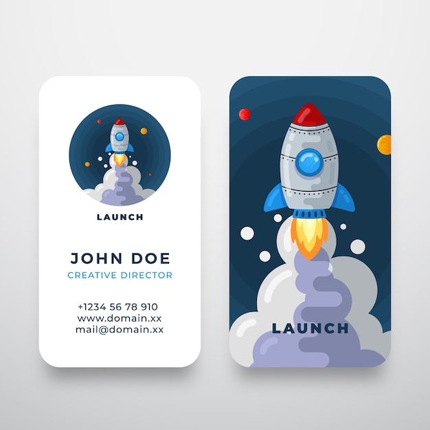 Rocket Abstract Logo and Business Card