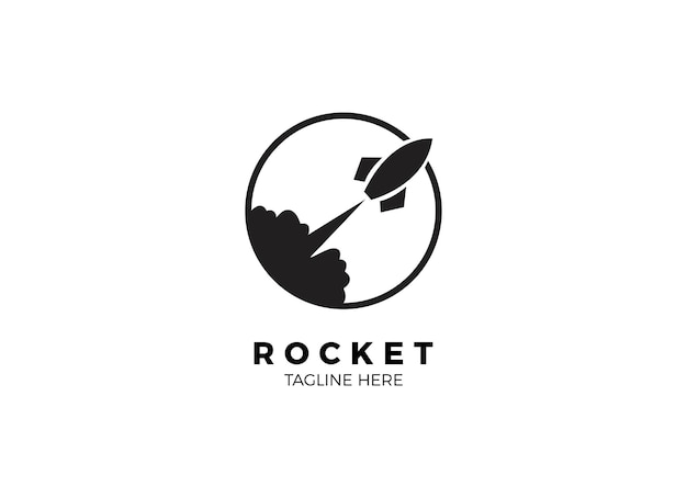 Rocket advance technology launching vector logo design