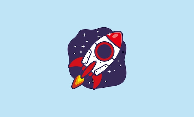 Rocket background in flat style