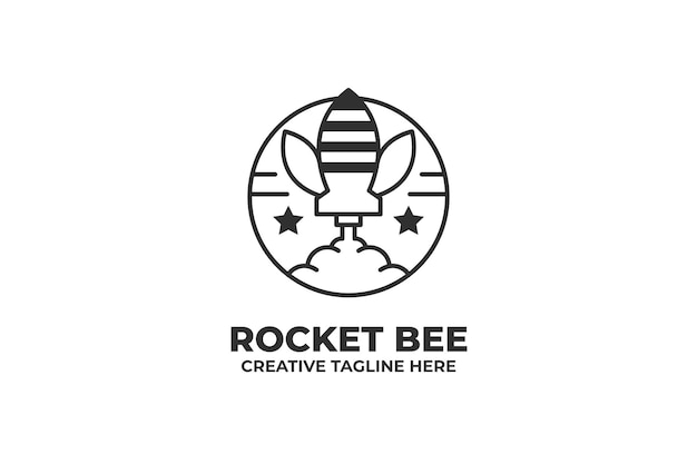 Rocket Bee Launch Business Logo