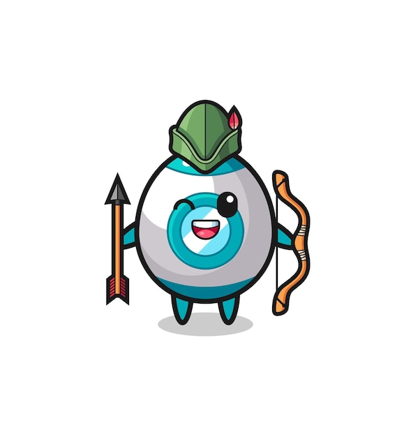 Rocket cartoon as medieval archer mascot cute design