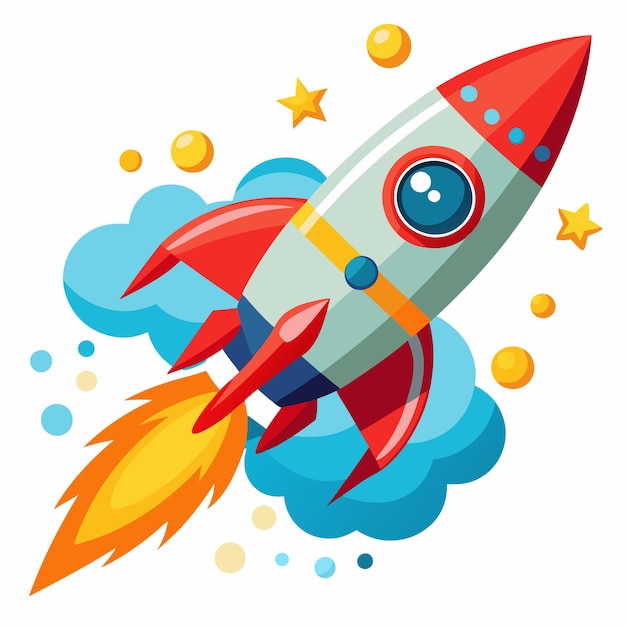 Rocket clipart cartoon style vector illustration