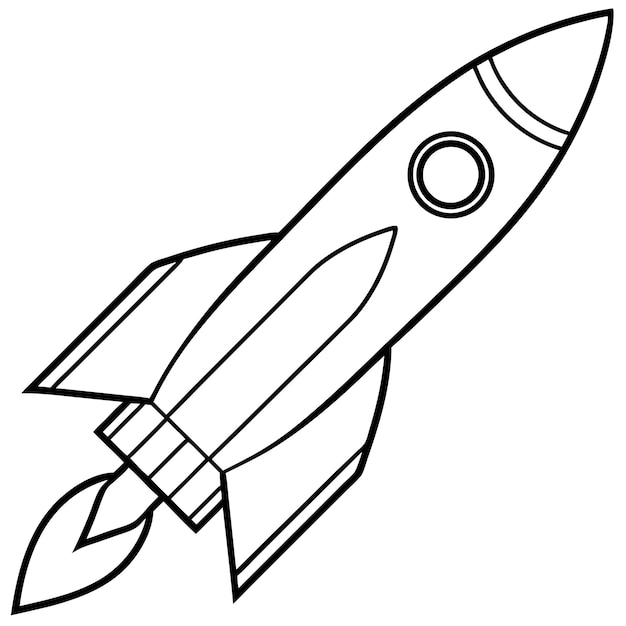 Rocket Day coloring page with handdrawn singleline art