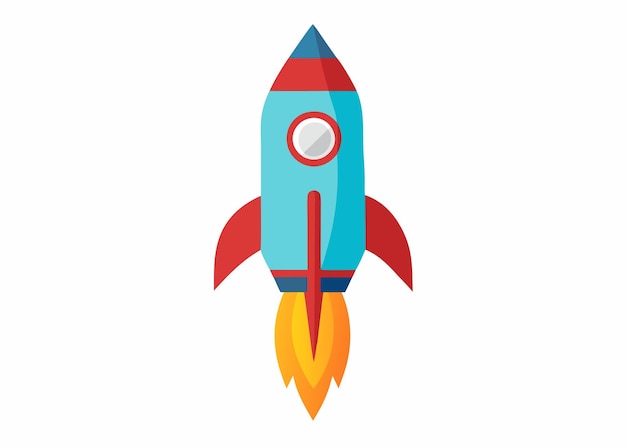 Vector rocket flat illustration on white background