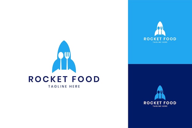 Rocket food negative space logo design