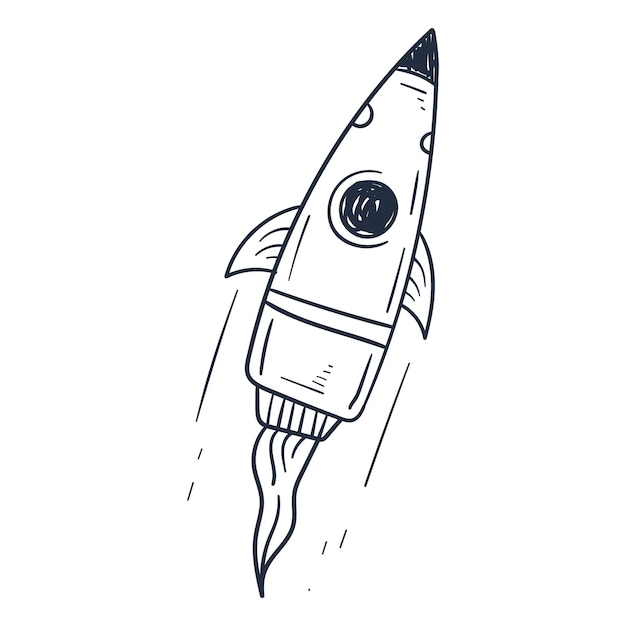 Vector rocket hand drawn outline doodle icon