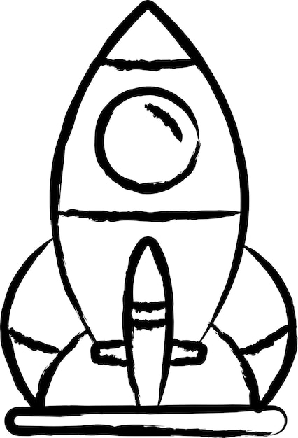 rocket hand drawn vector illustration