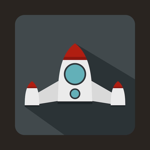 Rocket icon in flat style for any design