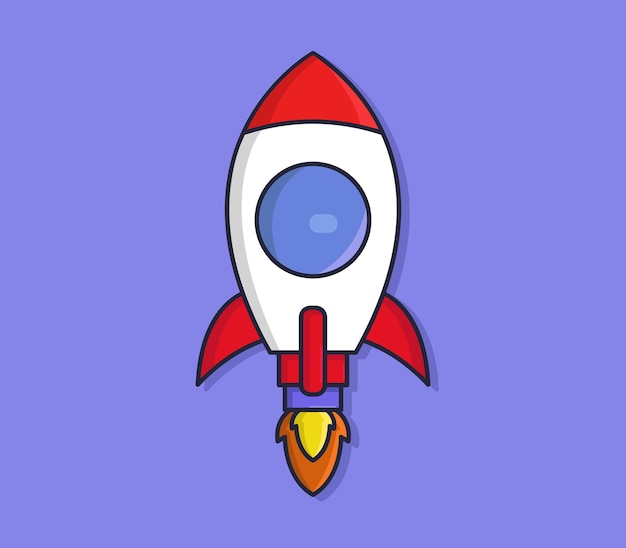 Rocket illustrated in cartoon style