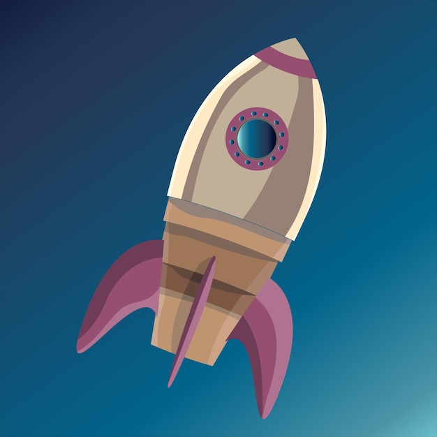 Rocket illustration for business startup children's stories about space