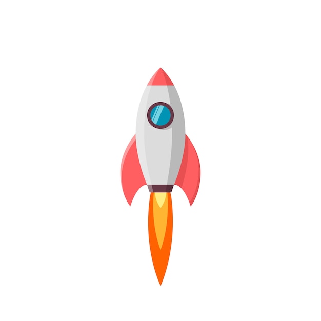 Rocket launch.  illustration  on white